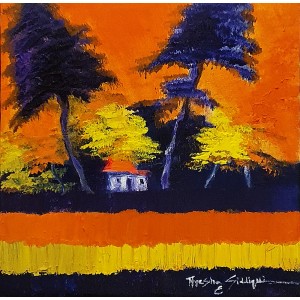 Ayesha Siddiqui, 12 x 12 Inch, Oil on Canvas, Landcape Painting, AC-AYS-135